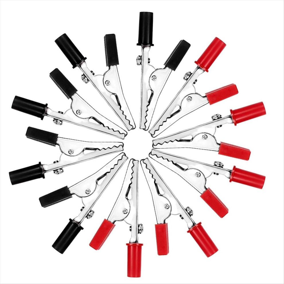 10Pcs Red And Black Alligator Clipsterminal Test Clamps 4714116617569