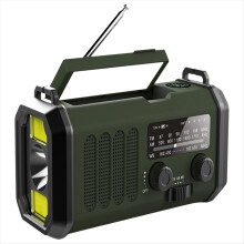 Radio multifunzionale a manovella per esterni, FM/AM/solare, per emergenze