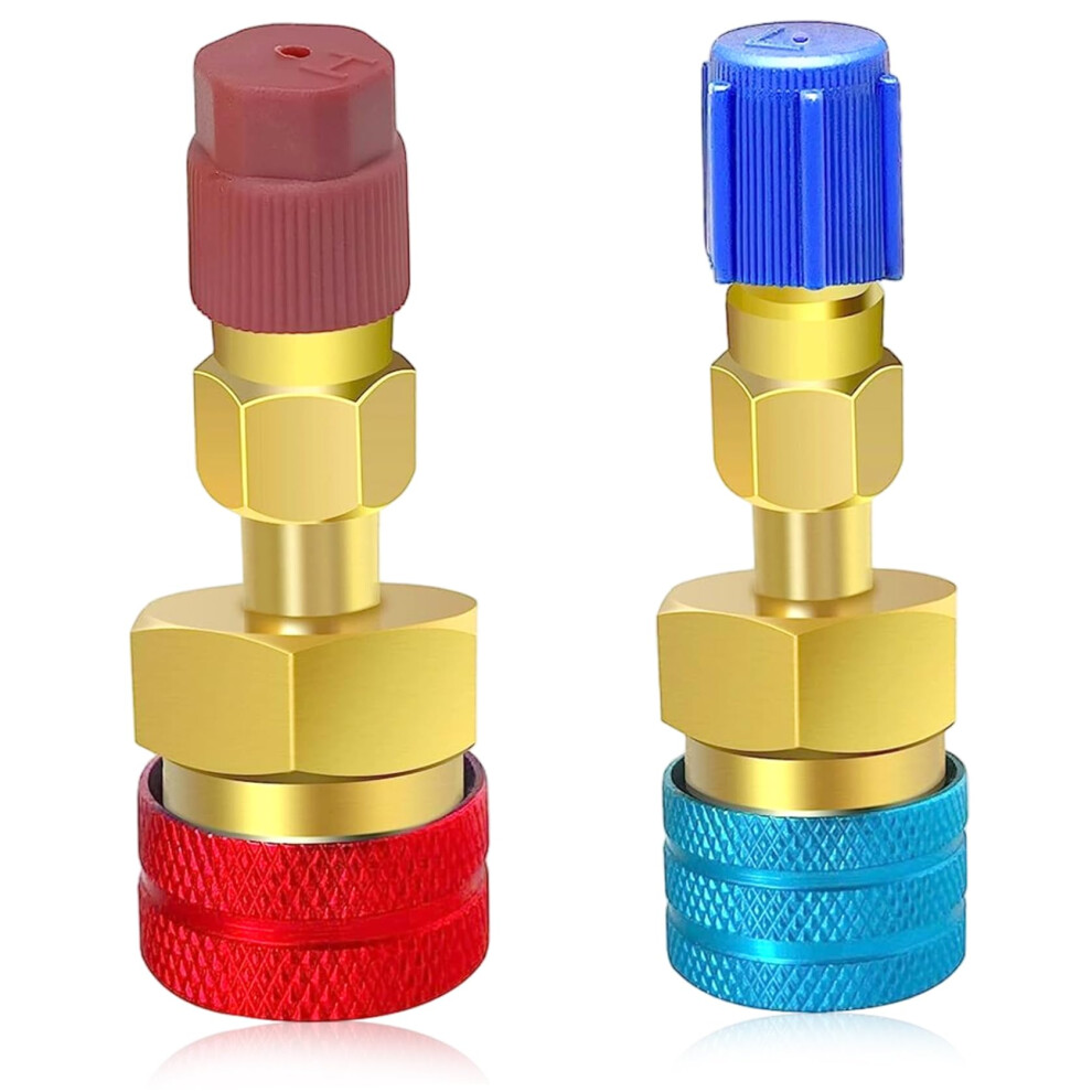 1234Yf Adapter Fittings Kit, 2Pcs Copper Quick Couplers For High Low Side R1234yf Hose Connectors, Car Ac Recharging 9016109832207