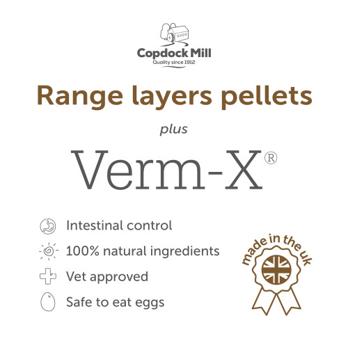 Copdock Mill Range Layers Pellets with Verm-X Chicken Feed, 5kg - 1