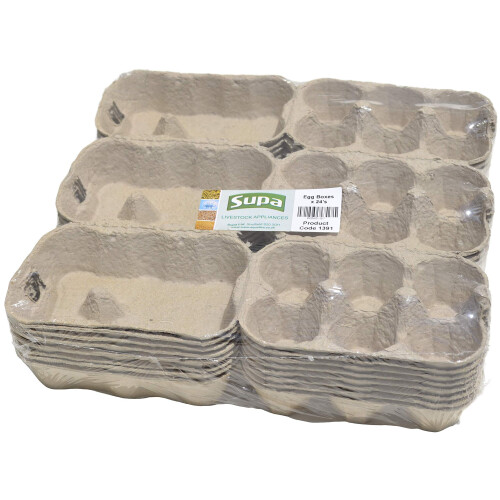 Supa Supa Half Dozen Egg Boxes x 24-Pieces, Traditional Fibre Egg Box, 1