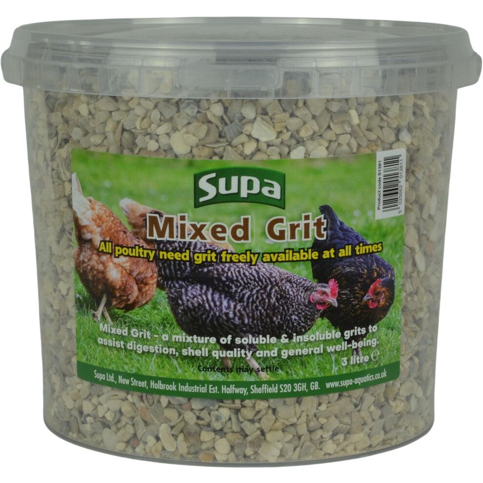 Supa Mixed Poultry Grit 3 Litre Bucket, A Mixture Of Insoluble And-image-OPC-PKFS5T9-NEW