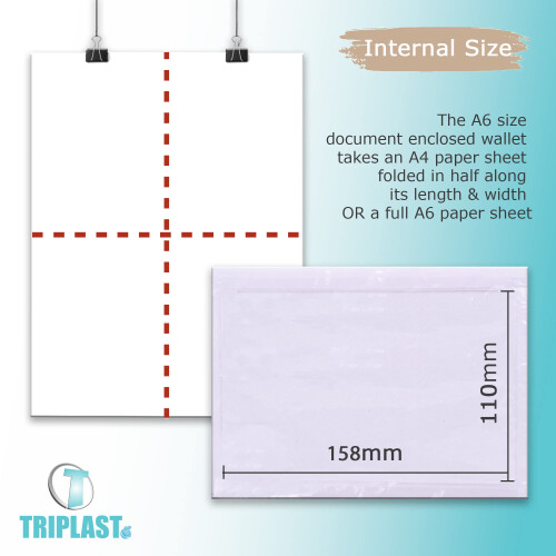Triplast 100 x A6 Plain Document Enclosed Wallet (158 x 110 mm) | 1