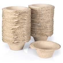 50 x Easy Care Solutions | Disposable Pulp Sick Bowls with Rim | quali