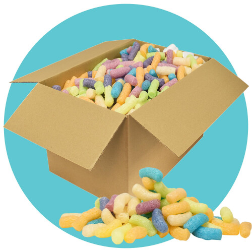 Triplast MultiColour ECO Packing Peanuts (1.5 Cubic Ft) - Corn Starch