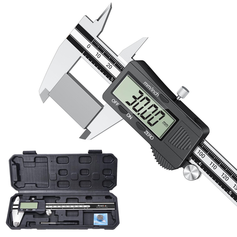 Digital Vernier Caliper, Preciva 150Mm Electronic Precision Calipers 86015394