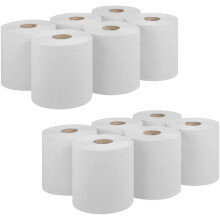 Bargain Factory 12 x Premium Quality 2-Ply White Centrefeed Paper