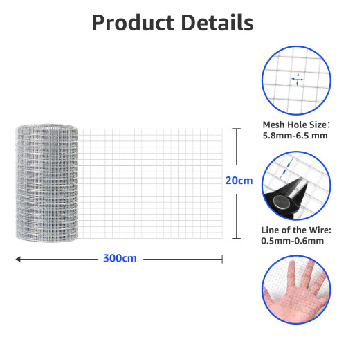 Rodent Mesh, Galvanized Wire Metal Mesh Hardware Cloth Welded Roll 1