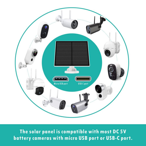 5W Solar Panel for Security Camera, Solar Panel for DC 5V Outdoor 1