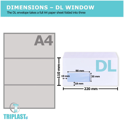 Triplast 50 x DL Window Self Seal Security Envelopes (Size: | refined 1