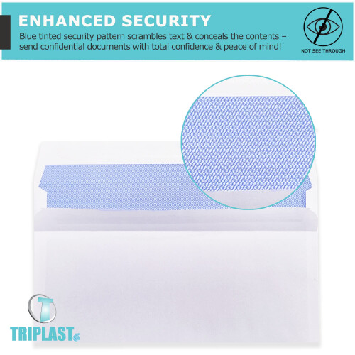 Triplast 50 x DL Window Self Seal Security Envelopes (Size: | refined 2