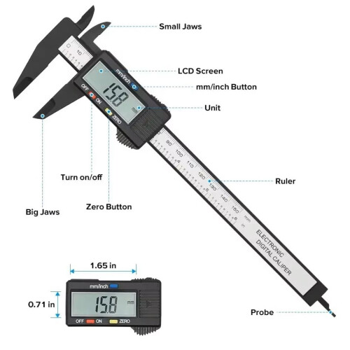 Digital Vernier Caliper,150mm 6 Inch Electronic Micrometer Caliper 1