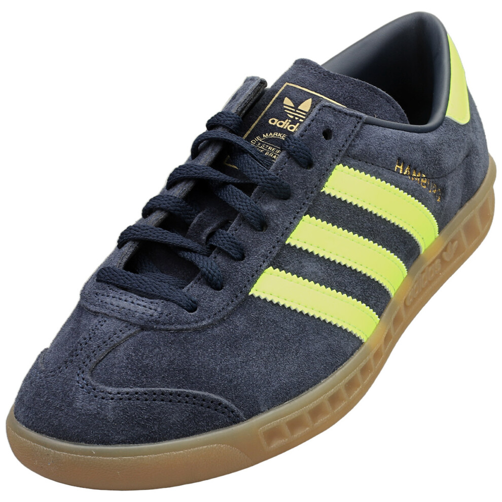 Adidas Hamburg Womens Fashion Trainers In Navy Yellow - 7 Uk