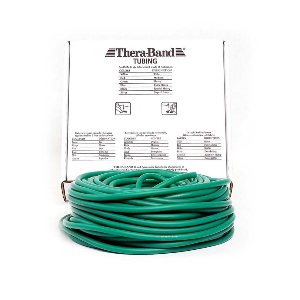 Theraband Latex Resistance Tube For Pilates, Home Gym, Rehab, Professional Physical Therapy, & Fitness Equipment, Resistance Training, Elastic Band,