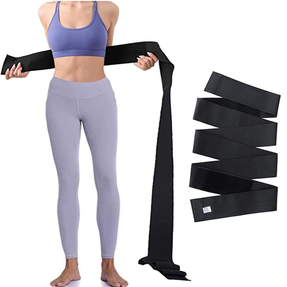 Hxhwken Black Waist Trainer For Women Tummy Wraps Belt Waist Trimmer Snatch Bandage Wrap For Body Shaper Workout Postpartum Recovery, 4M