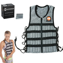 Hyperwear Hyper Vest PRO: Ultra Thin Adjustable Weight Vest with Patented Comfort Stretch for Enhanced Fitness Training - Unisex-Fit, Small Steel
