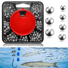 179PCS Split Shot Fishing Weights, 7-Way Dispenser Fishing Tackle Set, Soft Metal Fishing Shot Weights for Carp & Coarse Angling, Durable Fishing