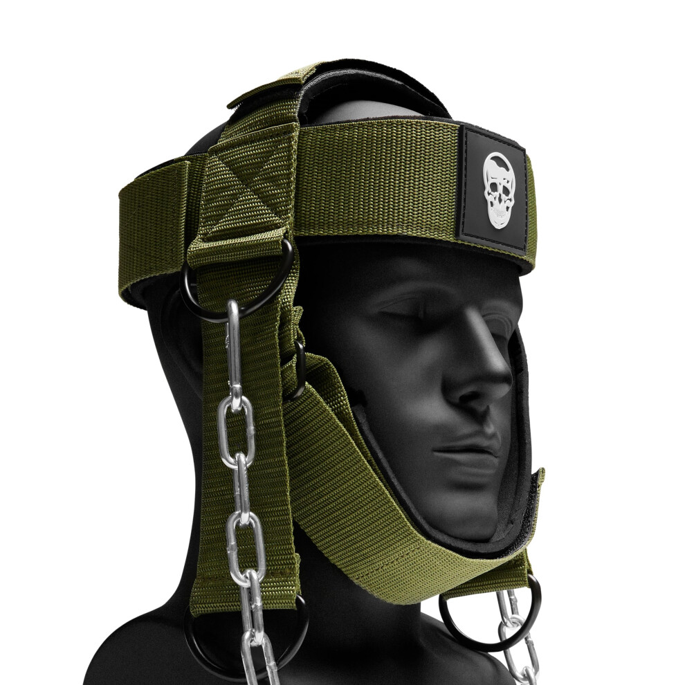 Gymreapers Neck Harness, Improve Neck Strength And Reduce Neck Pain - Neck Trainer With 29? Heavy Duty Stainless Steel Chain, Adjustable Neoprene