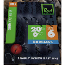 Ready Tied Chod Rigs - 3pcs - Size 6 Barbless Rod Hutchinson Fishing Tackle