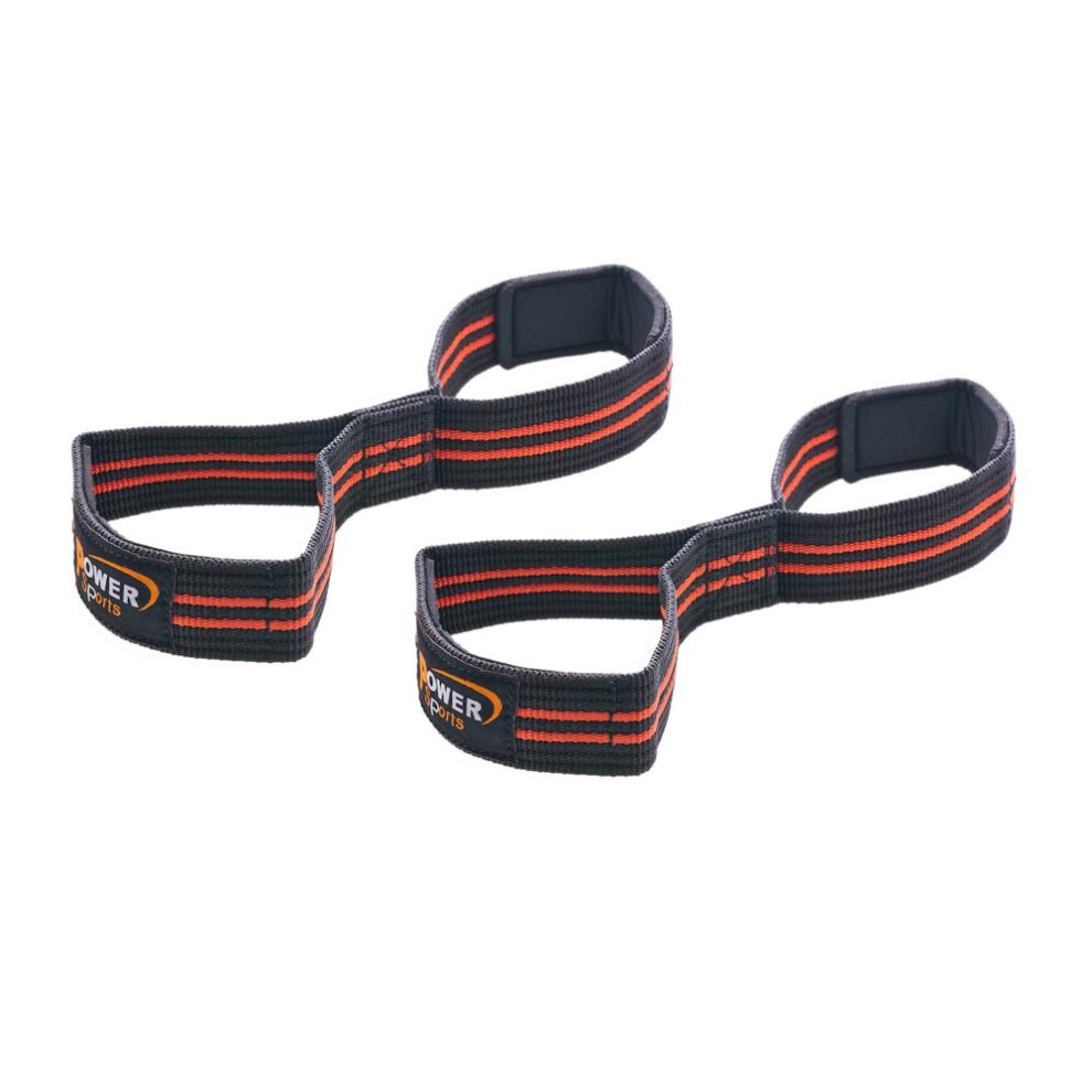 Photos - Other Trainers POWER SPORTS Weight Lifting Straps - Heavy Duty Padded Figure 8's - Orange, Traditional, Polyester, Nylon