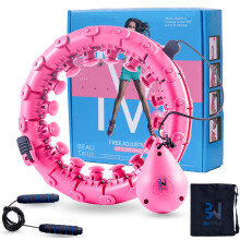Bewish Weighted Hula Hoop for Adults Exercise?28 Detachable Knots Hula Hoop with weight Ball | Jumping Rope for Adults-Fitness Equipment with Nylon