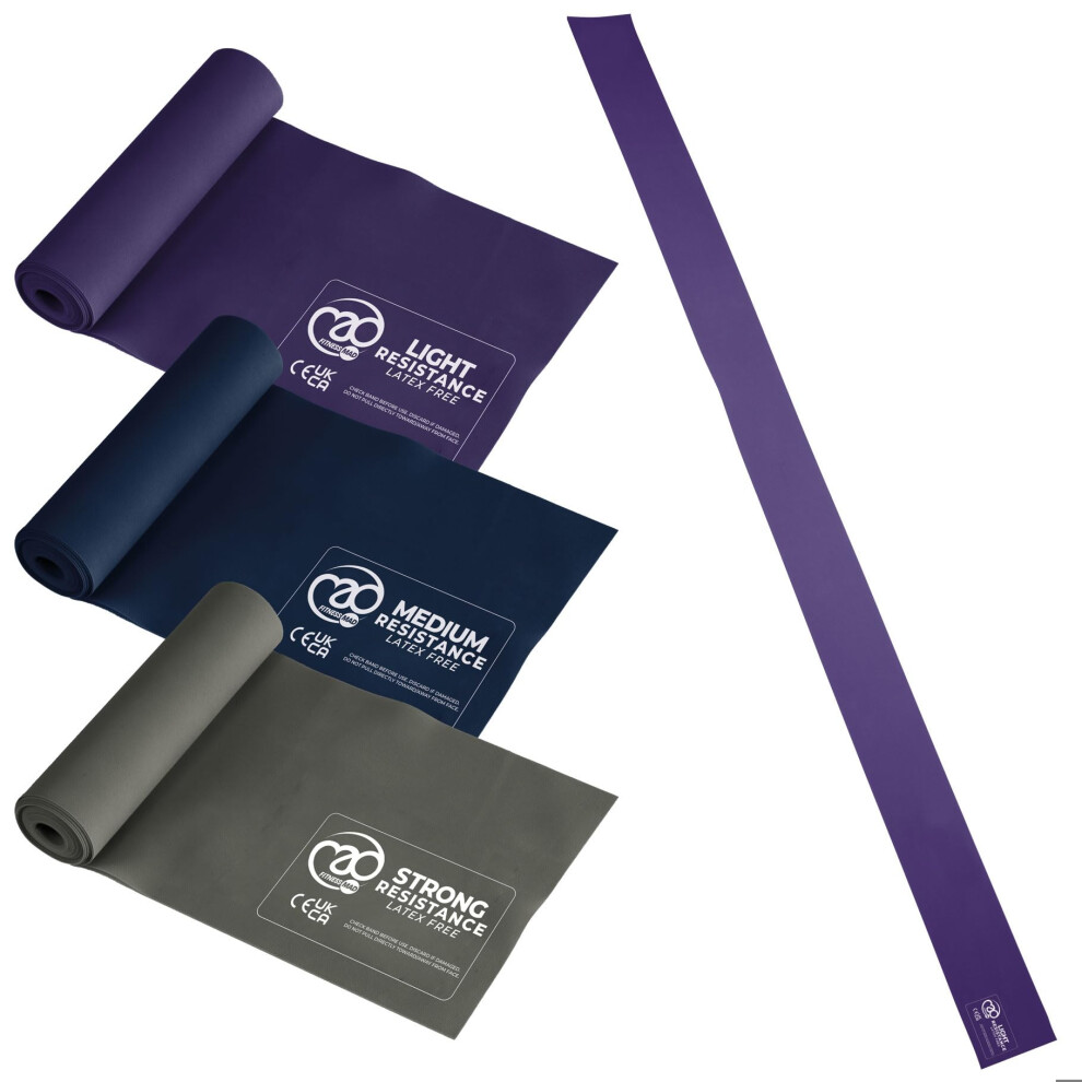 Fitness Mad Fitness-Mad Latex Free Resistance Bands | Elastic Exercise Band In 4 Different Resistance Levels | Great For Strength Training, Therapy & Rehab |