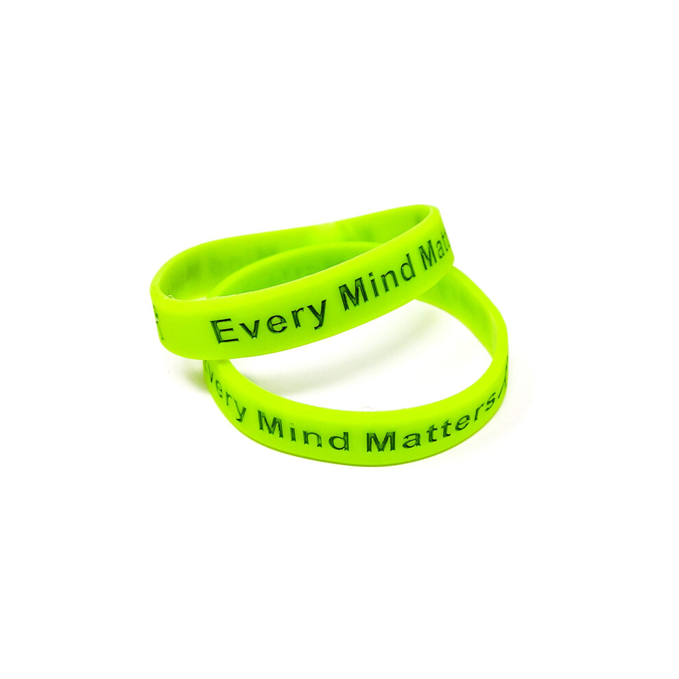 Medical Id Me Green 2 Pack Every Mind Matters Mental Health Awareness Bracelet Mha Wristband (Large 20Cm, X2 )