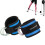 Double D-ring Ankle Cuff Straps Adjustable Leg Weight Wrist Belt for Cable Machine Attachment, 1Pair (Blue) 1