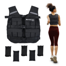 Mobiclinic?, Weighted Vest, 20KG, Fitness vest, Adjustable, Heavy Duty, 600D Oxford Fabric, Weight Included, Reflective Stripes, Breathable, Weight