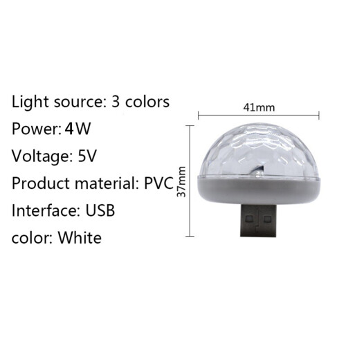 Mini Portable USB Crystal Ball Light LED Colorful 1