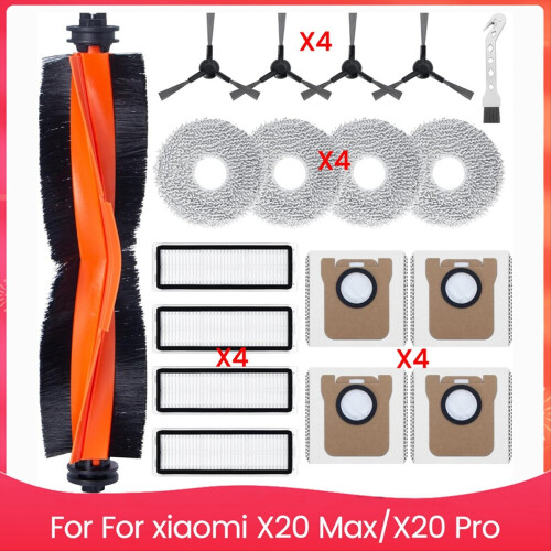 Για X20 Max/X20 Pro Κύρια πλευρική βούρτσα Φίλτρα HEPA Σφουγγαρίστρες
