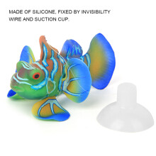Aquarium Fish Tank Luminous Silicone Frogfish Landscape Decor Green & Blue
