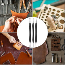 Langlebiges 3-teiliges Lederhandwerkszeug-Set mit Löffel-Stift für detailliertes Schnitzen
