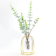 Elegante Glass-Hydroponik-Pflanzenvase Tischdeko 11x15,5cm Gold