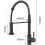 Pull Down Kitchen Faucet High-Arc Single Handle Spring Design with 2 Function Sprayer, Solid Brass, Gold Finish, Single Hole 2