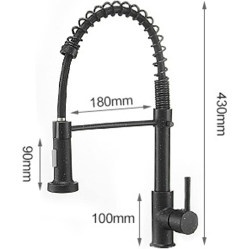 Pull Down Kitchen Faucet High-Arc Single Handle Spring Design with 2 Function Sprayer, Solid Brass, Gold Finish, Single Hole 1