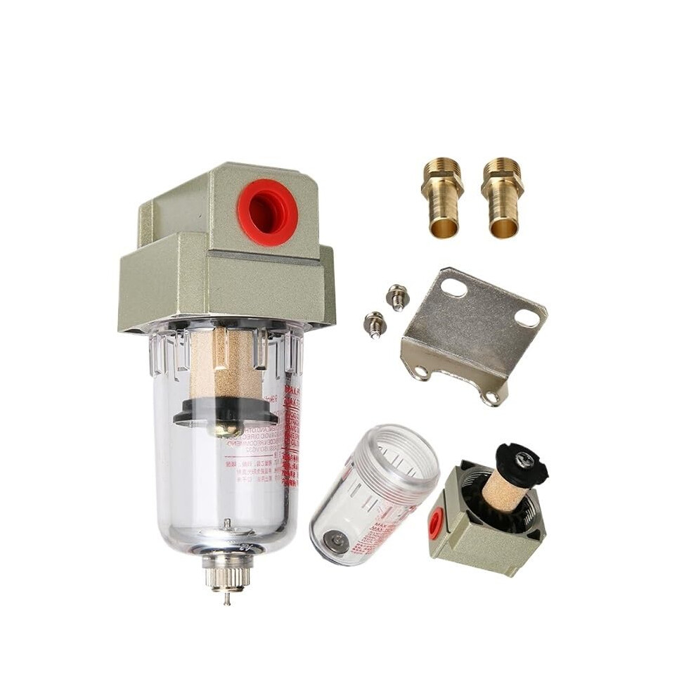 Af2000-02 1/4-Inch Air Pump Filter, Pneumatic Oil Catch Tank And Water Separator With Bracket For Compressor 9084446892345