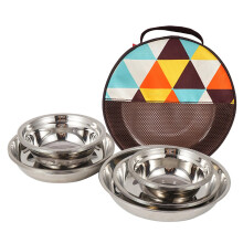 Set of 17 Stainless Steel Dinner Plates Dishwasher Safe Picnics