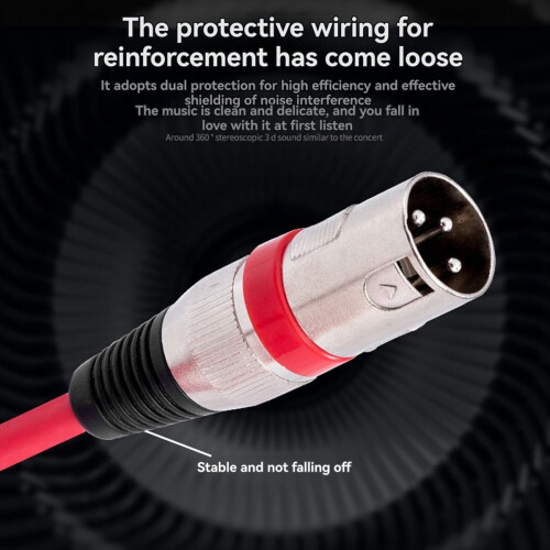 Kabel XLR 3-pinowy XLR męski/żeński panel czerwony 2
