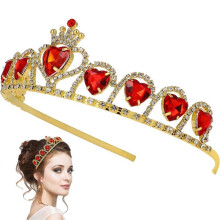 Red Heart Rhinestone Tiara Rhinestone Bridal Crown Princess Crown Queen Tiaras and Crown for Women for Party