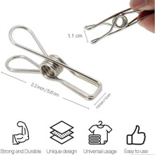 Stainless Steel Laundry Hanging Clothesline Clips 6CM 50PCS Clothes Pegs