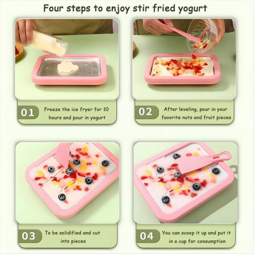 Iskrem Frozen Yoghurt Machine Rustfritt Stål Stekt Isbrett 2