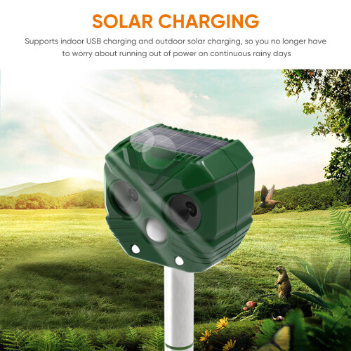 Solar Powered and USB Charging Cat Repeller LED 2