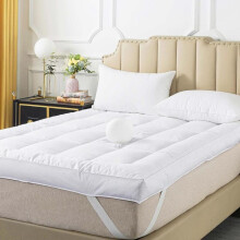 (White, King) Affordable Hotel Quality 10CM Extra Deep Mattress Topper with Quilted Box Stitched Design and Strong Elastic Bands for Single Double King Su