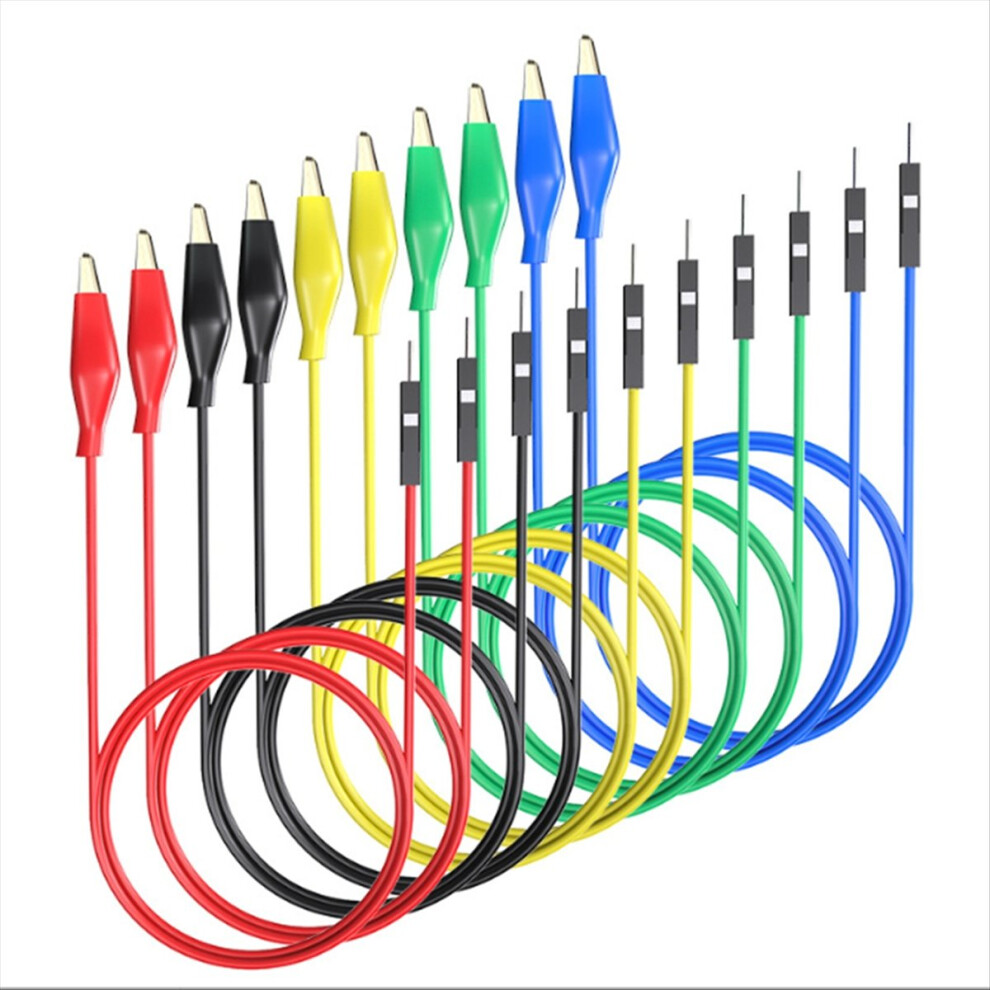Alligator Clips To Breadboard Male Jumper Wires Silicone Test Leads 4851555685886
