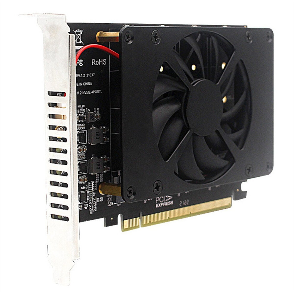 4 Disk M.2 Nvme Ssd Pcie X16 Adapter Expansion Card 4851555689723