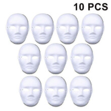 (Style 1) 10 Pieces Halloween Mask, Plastic Masks for Handicrafts and Painting