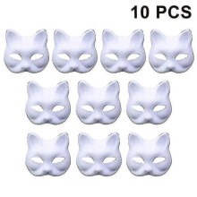 (Style 2) 10 Pieces Halloween Mask, Plastic Masks for Handicrafts and Painting