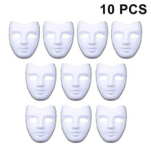 (Style 3) 10 Pieces Halloween Mask, Plastic Masks for Handicrafts and Painting