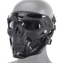 Airsoft Protection Adjustable Skull Full Face Mask for Paintball, Role Playing, War Games, Outdoor Activities, Black